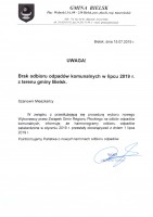 Brak odbioru odpadów komunalnych w lipcu 2019r.