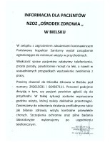 Informacja dla pacjentów NZOZ 
