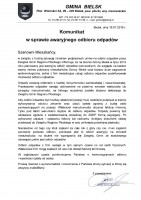 Komunikat w sprawie awaryjnego odbioru odpadów
