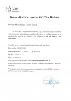 Komunikat Kierownika GOPS w Bielsku