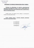 Komunikat w sprawie ograniczenia pracy urzędu