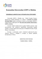 Informacja dotycząca wydawania żywności