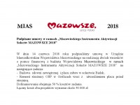 Podpisane umowy w ramach „Mazowieckiego Instrumentu Aktywizacji Sołectw MAZOWSZE 2018” 