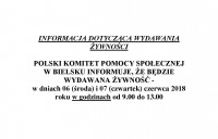 Informacja dotycząca wydawania żywności