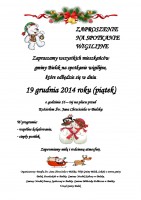 Zaproszenie na Gminną Wigilię