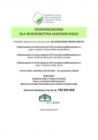 Dofinansowania dla Województwa Mazowieckiego