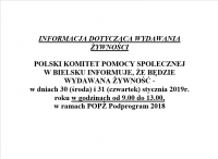 Informacja dotycząca wydawania żywności