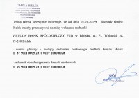 Zmiana numeru rachunku bankowego