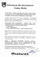 Informacja dla mieszkańców Gminy Bielsk