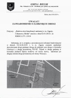 Zawiadomienie o zamknięciu drogi